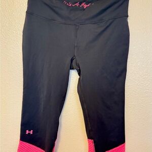 Under Armour Susan G Komen Breast Cancer  Leggings Black with Pink Accents